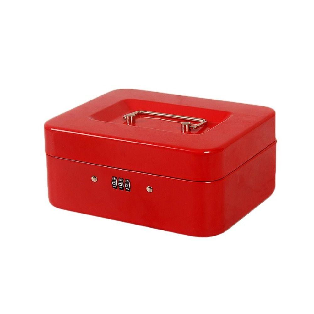 Двойной металлический ящик для денег, надежный замок, ящик для хранения, прочный органайзер для экономии денег, для малого бизнеса