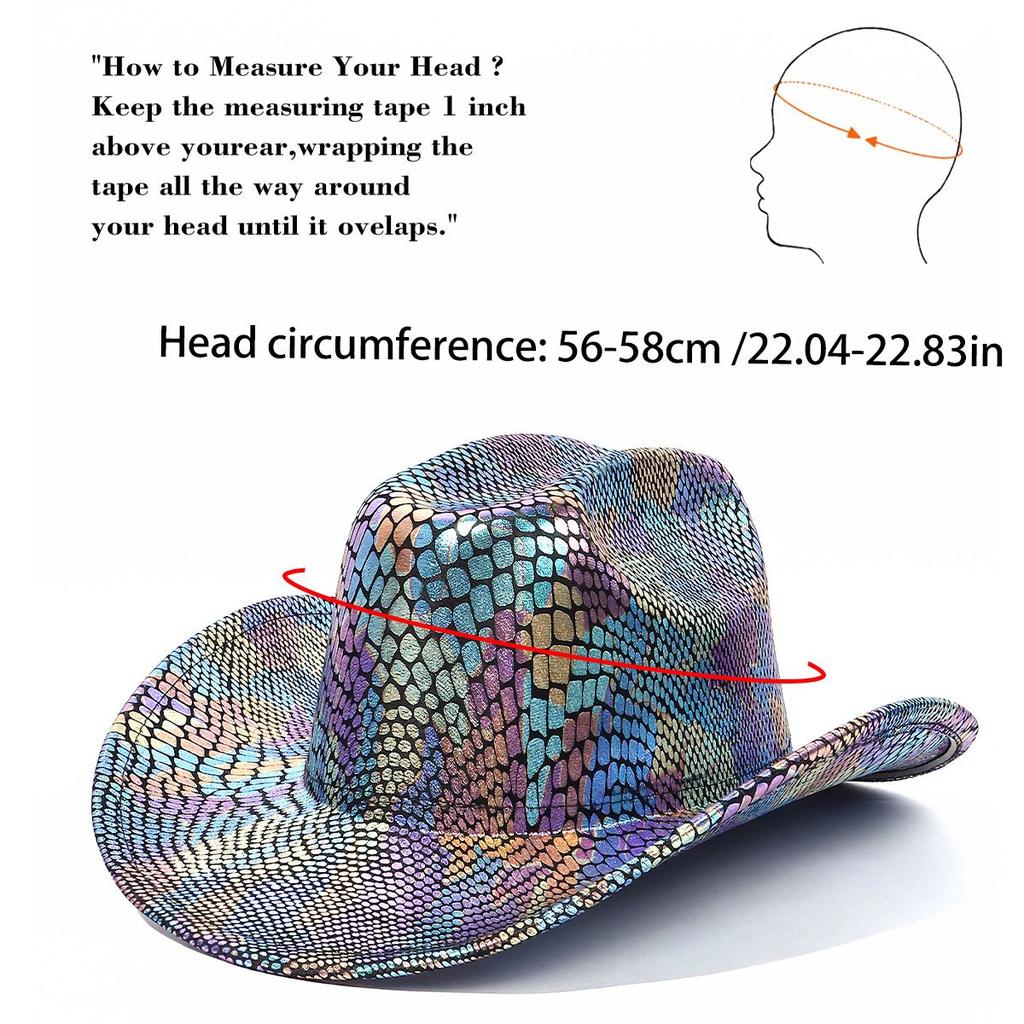 Яркая ковбойская шляпа для вечеринки, флуоресцентная шляпа рыцаря с большими полями, цилиндр в стиле вестерн