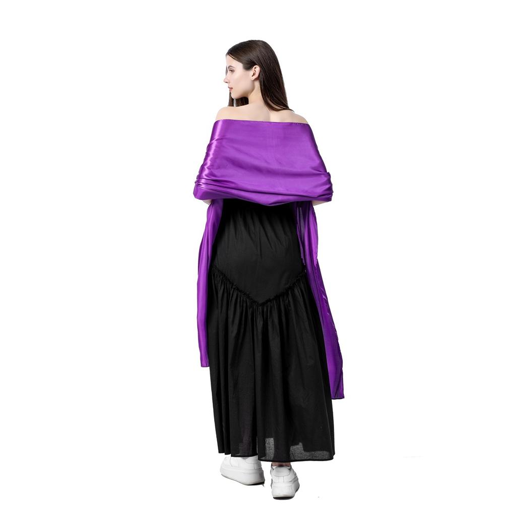 240*65cm Extra-long Women's Silky Satin Shawls and Wraps, Lightweight Head Scarves, Evening Pashmina Vintage Sheer Stole