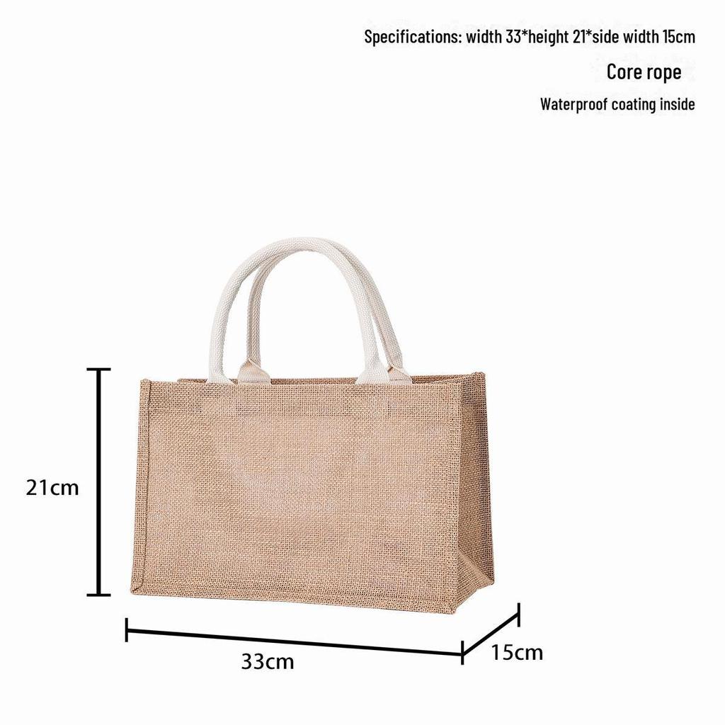 MUJI Burlap Hand-held Gift Bag - Stylish Blank Small Batch Shopping Bag