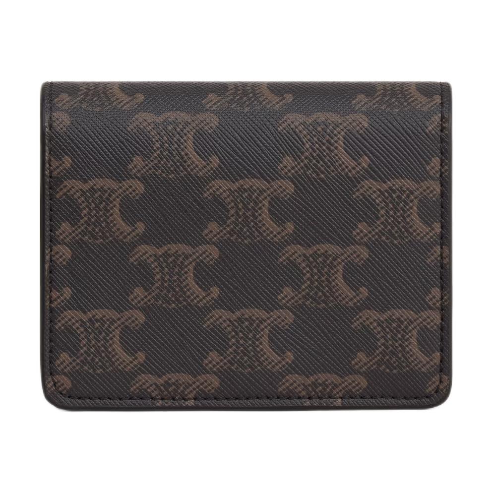 Celine Triomphe Classic Print Snap Closure Lambskin Wallet Women wallet Brown 10N062DB7-04LU