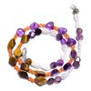 Natural Tiger Eye Moonstone Amethyst Gemstone Smooth Beads Necklace 17" UB-4505 UB-4505