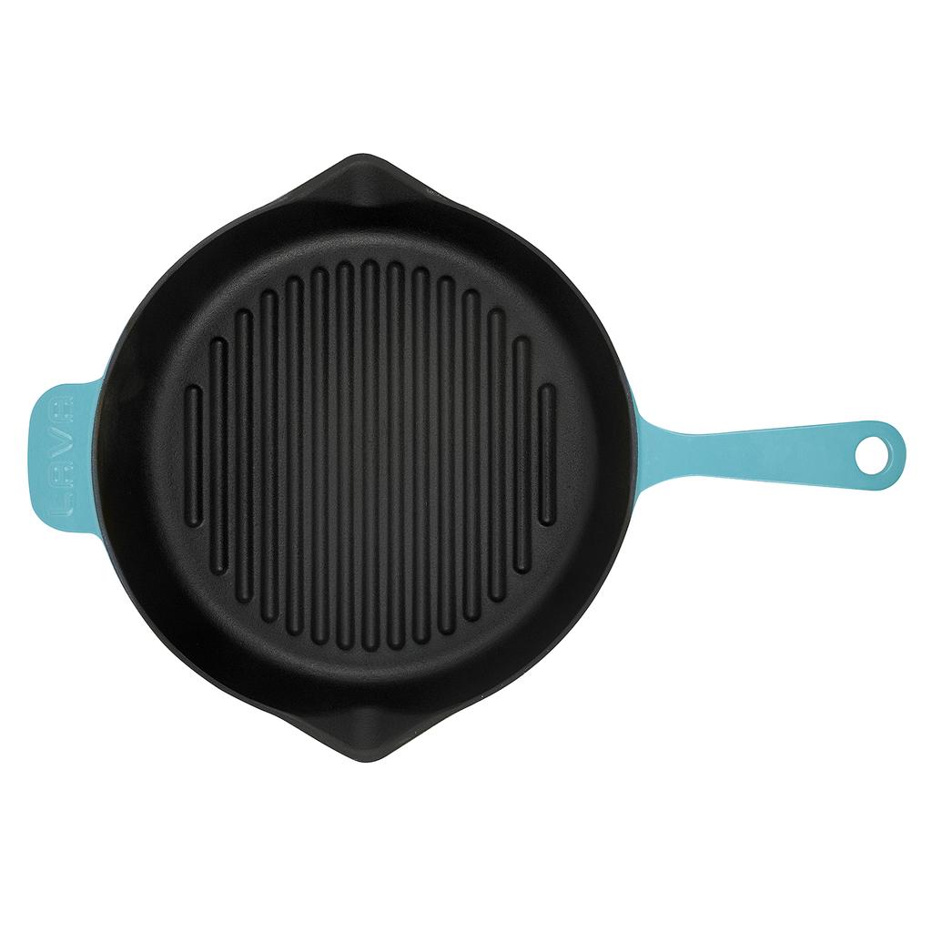 Lava Чугунная круглая сковорода-гриль пружинной серии. Длинный стержень, диаметр. Ø 28см.