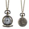 Vintage Pocket Watch Bronze Color Quartz Watch Cool Chain Hollow Love Heart Watches Necklace Pendant Gifts For Women Man