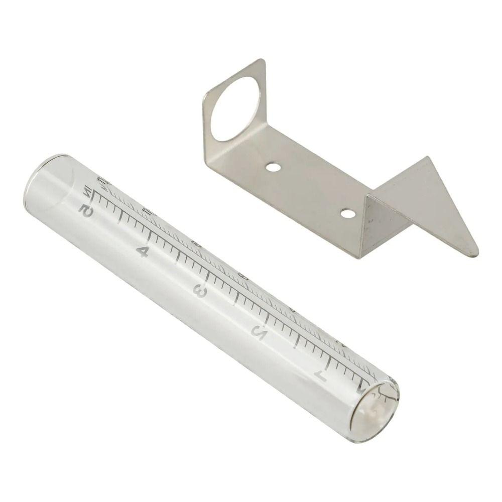 Easy To Read Glass Rain Gauge 2 in1 Mounting Rack Garden Moisture Meter Fence Mounting