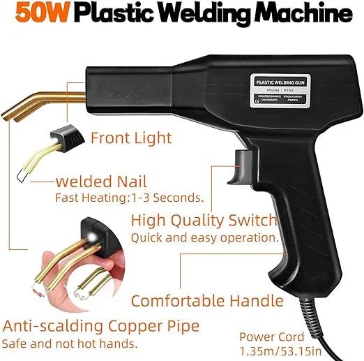 2025 Горячий степлер Пластиковый сварочный аппарат Комплект для ремонта бампера Паяльник для ремонта пластика Автомобильный бампер Ремонт сварочный пистолет