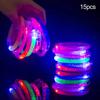 15Pcs LED Luminous Bracelet Glows In Dark On/Off Switch 8-12H Glowing Time Bangle Flashing LED Arm Band Arm Accessory