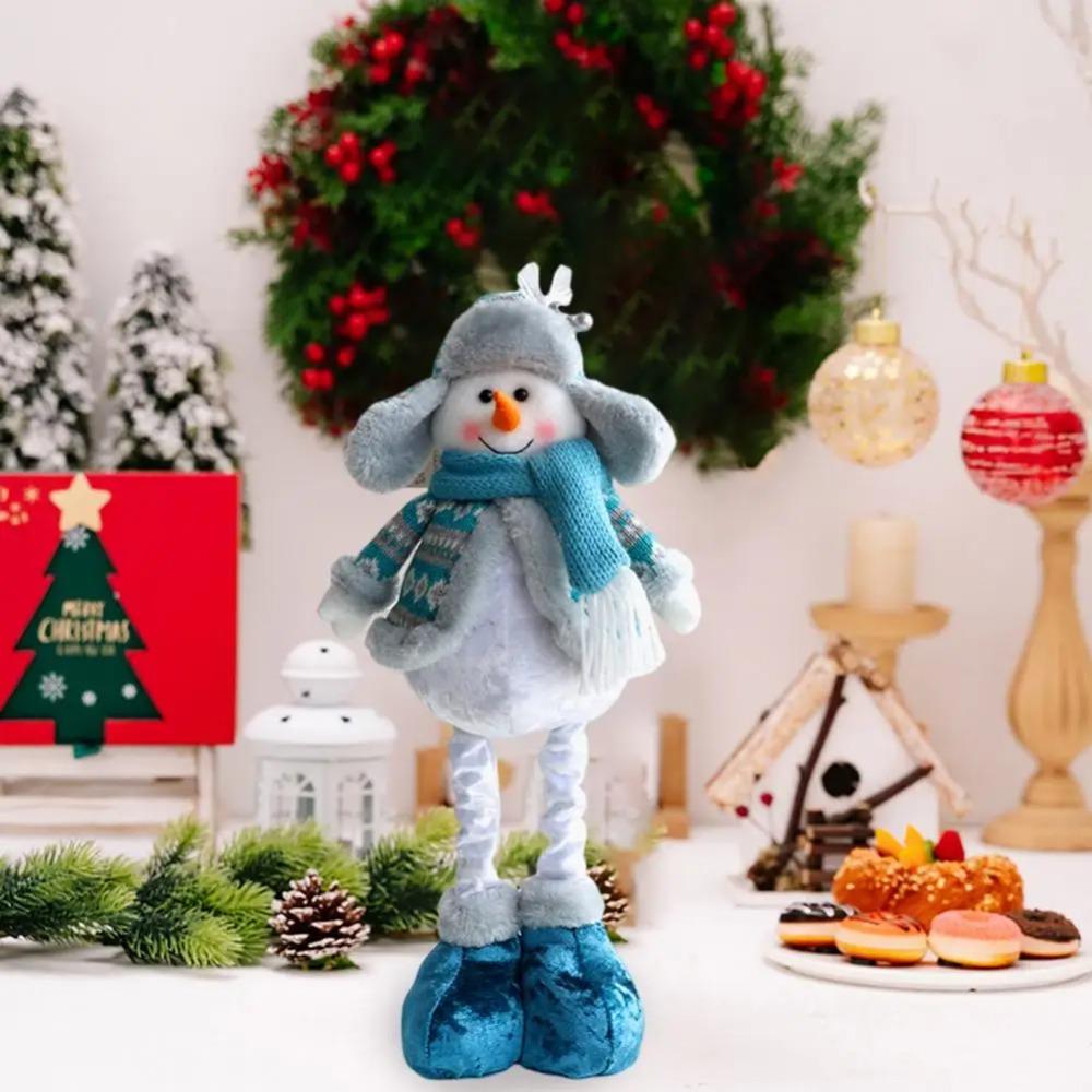 Синий Дед Мороз Выдвижная Кукла Снеговик Лось Счастливого Рождества Украшение Новогодние Принадлежности