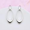 European & American Fashion Oval Gold-Plated Dangle Earrings - High Polished Trendy Design