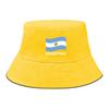 Bucket Hat With Flag of Argentina Print , Patriotic Men's Hat Casual Unisex Candy Color Basin Hat