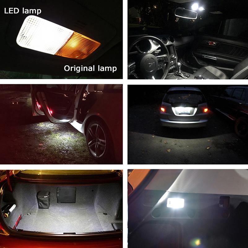 AUXITO 2Pcs C10W C5W LED Canbus Festoon 31mm 36mm 41mm LED Bulb Auto Map Trunk Reading Light Dome Car Interior Lamp 6000k White