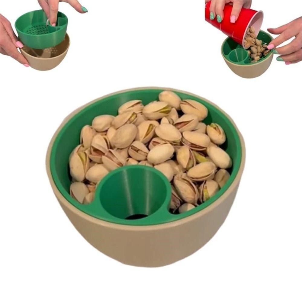 Easy To Clean Pistachio Bowl Set Reused 2-in-1 Snack Organizer Shell Storage Holder Kitchen Tool