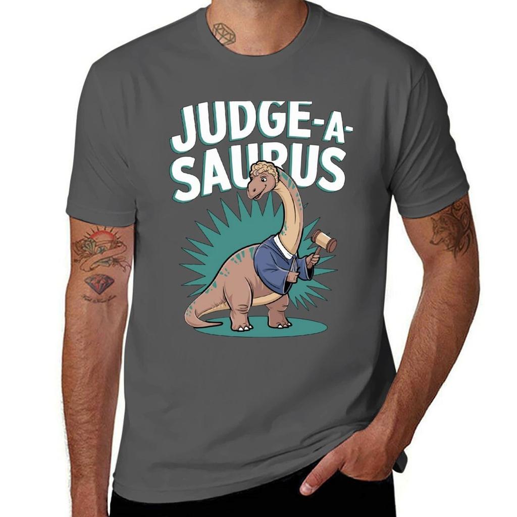Fun Dinosaur Judge Lawyer Legal Profession Courtroom Dino Tshirt Soft Cotton Print Tshirt