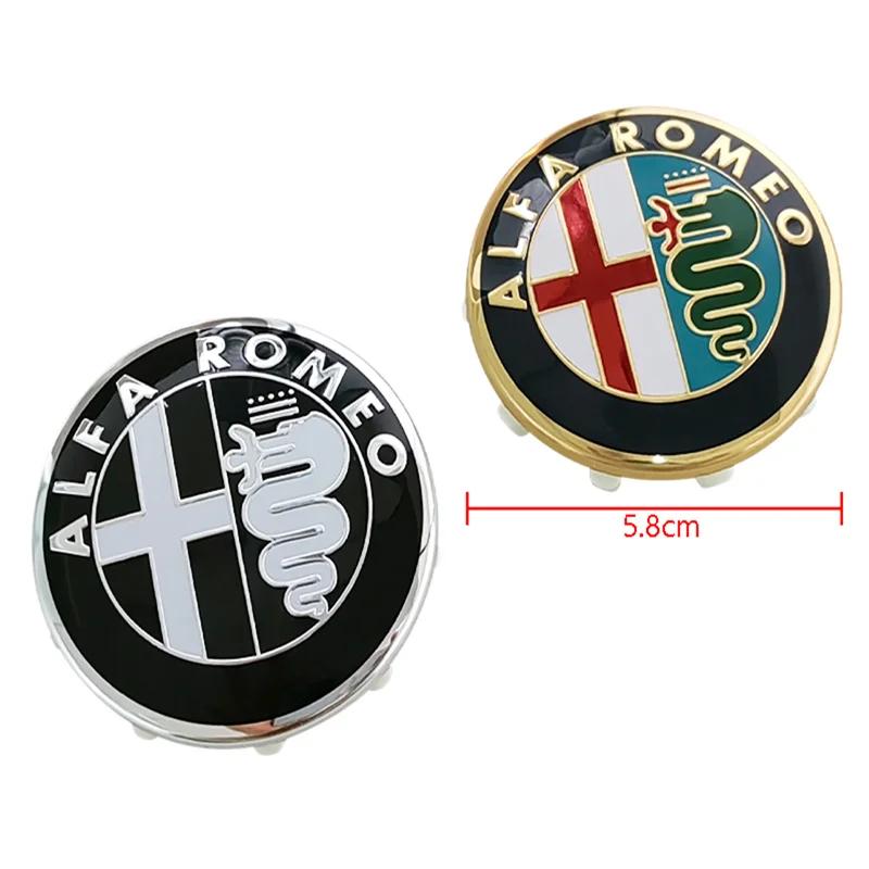 Car Stickers For Alfa Romeo 4pcs 58mm Car Wheel Rims Hub Center Caps for Alfa Romeo Logo Giulietta Mto Giulia GT 159 147 156 166