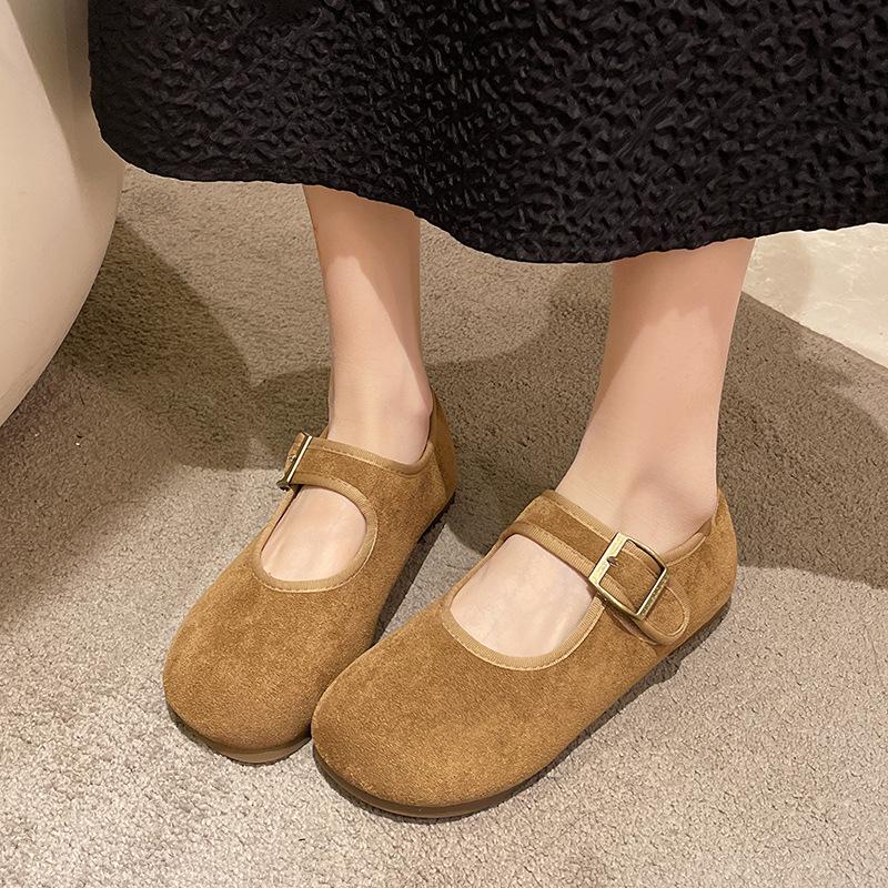 Легкие и дышащие туфли-лодочки в стиле ретро на низком каблуке с закругленным носком, женские туфли-лодочки 2025 года на весну и осень с юбкой и круглым носком