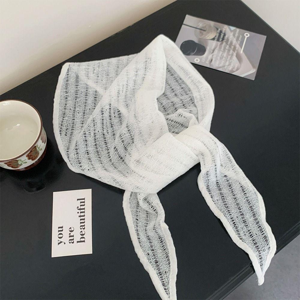 Hollowed-out Triangle Scarf Pure Color Neckerchief Trendy Neck Scarf  Photo Props