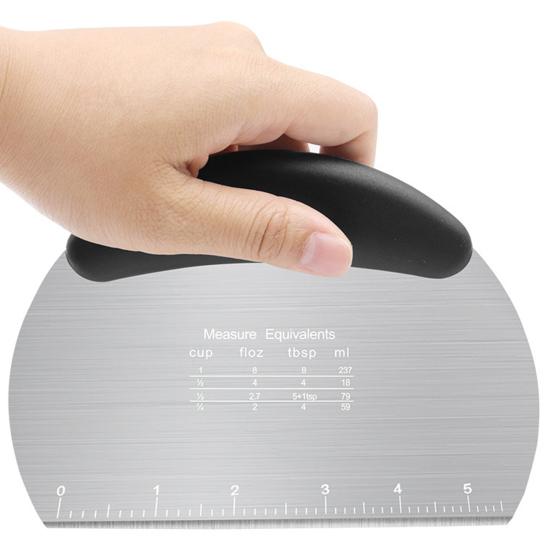 Скребок Панель Прочный Многоцелевой Резак для теста со шкалой Антипригарный Нержавеющая сталь Скребок для теста Резак для теста для пиццы