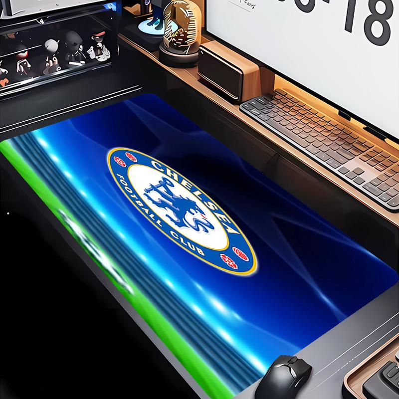 Премиум-коврик для мыши Chelsea FC с прошитыми краями, Нескользящая основа, Прочный резиновый материал, для рабочего стола и игр, Отличный подарок