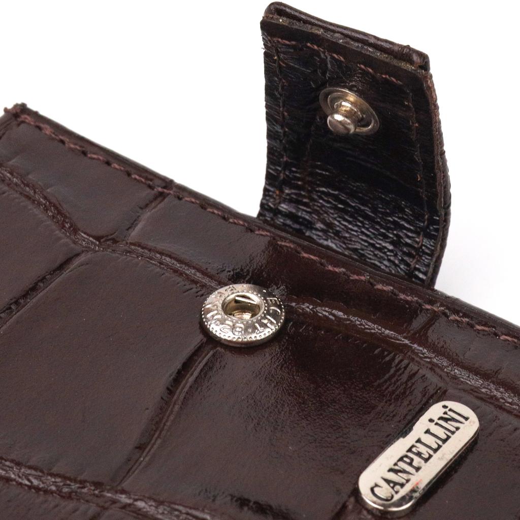 Мужской компактный кошелек из натуральной фактурной кожи CANPELLINI Purse 21509 Коричневый