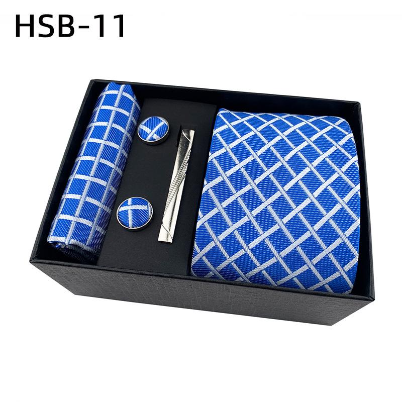 Подарочный набор мужских черных деловых галстуков: Полосатые и однотонные галстуки, нагрудный платок, зажим для галстука