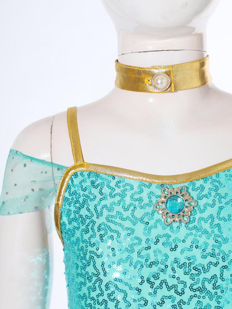 Необычный костюм арабской принцессы для девочек, комбинезон для танца живота, костюм на Хэллоуин, нарядное платье для косплея