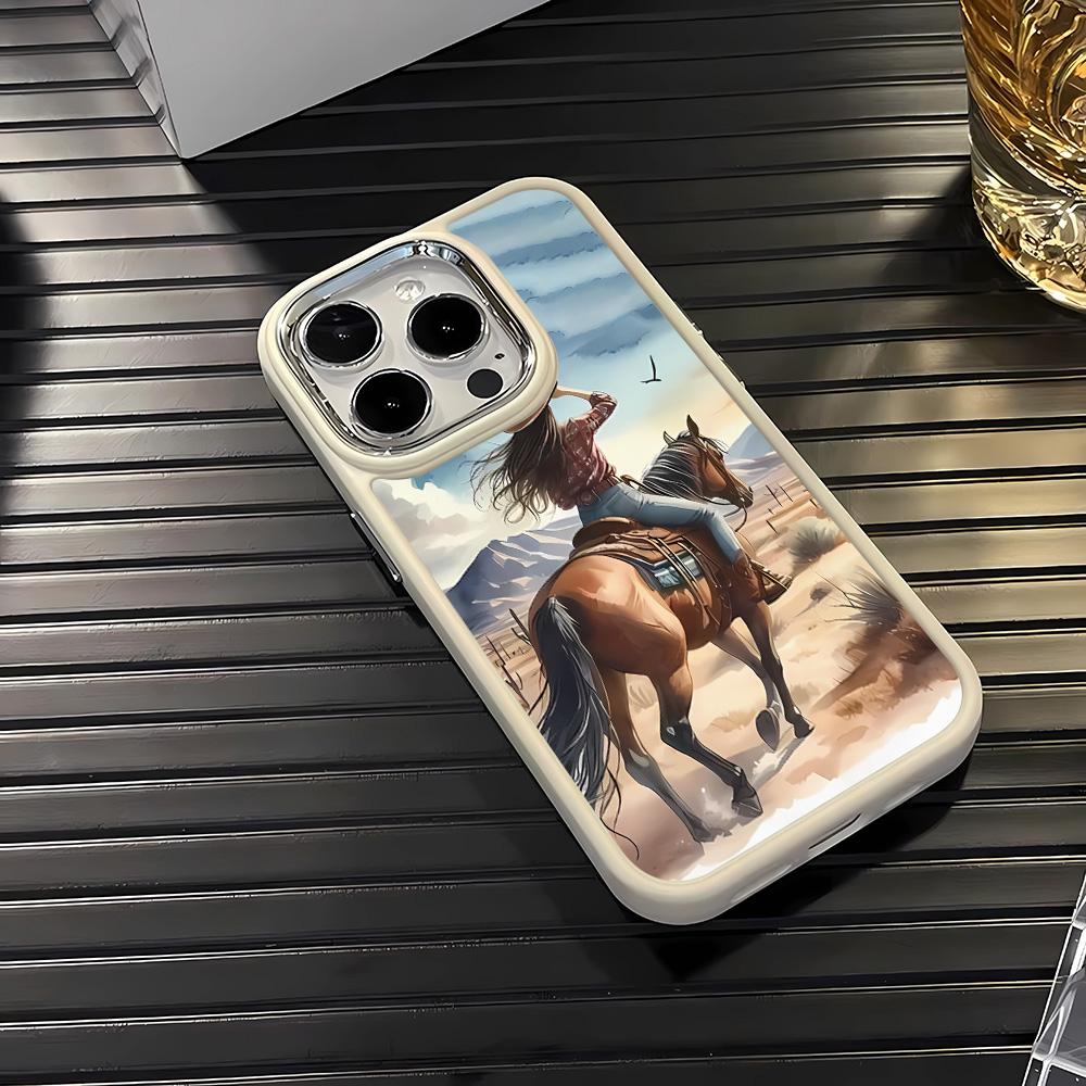 Красивая женщина верхом на лошади Чехол для телефона для iPhone 16 11 12 13 14 15 Pro X XR XS Max 7 8 Plus