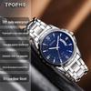 LSTPOFHS Men's High-End Waterproof Watch with Blue Light Steel Band and Calendar.