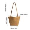 Large Capacity Straw Bucket Bag Solid Color Shoulder Bag Fashion Summer Beach Tote  Girls