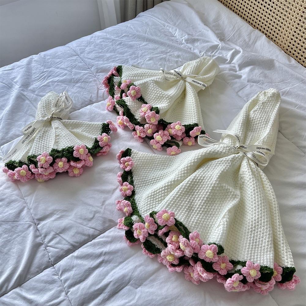 Вязаный крючком букет роз, плед, подсолнух, гвоздика, модный искусственный вязаный плед, готовый DIY-подарок, плед с букетом цветов
