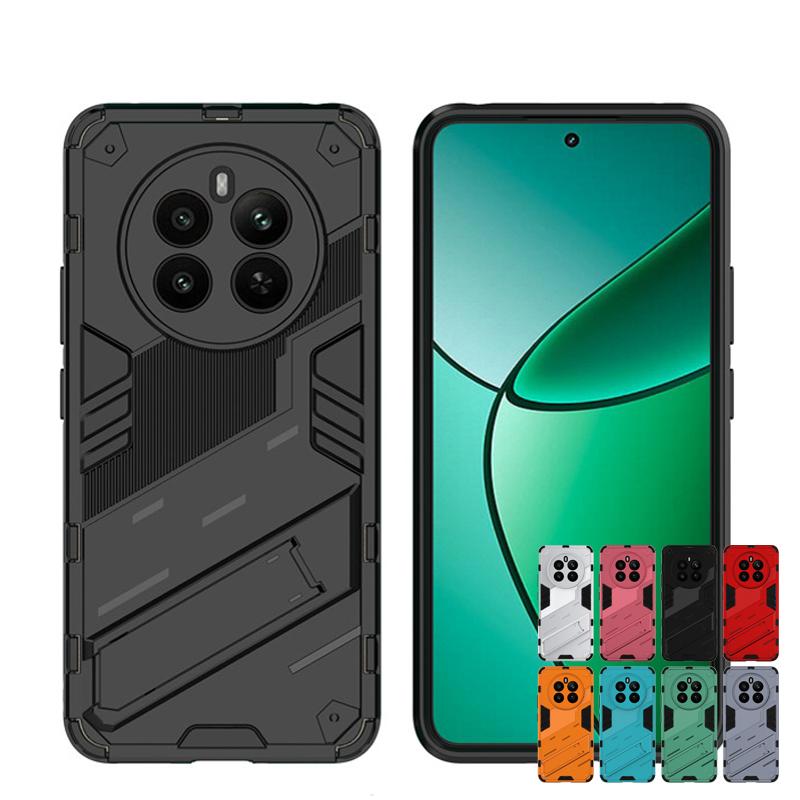 Для Realme 12 4G Чехол Realme 12 4G Чехол Противоударный TPU Armor PC Силиконовый Подставка Держатель Защитный Телефон Задняя Крышка Realme 12 4G