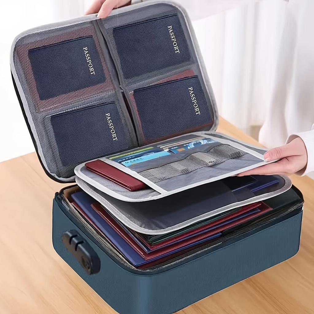 1 шт. 3-слойная сумка-органайзер для документов большой емкости с паролем, водонепроницаемая, подходит для дома, семьи, многофункциональная коробка для сертификата