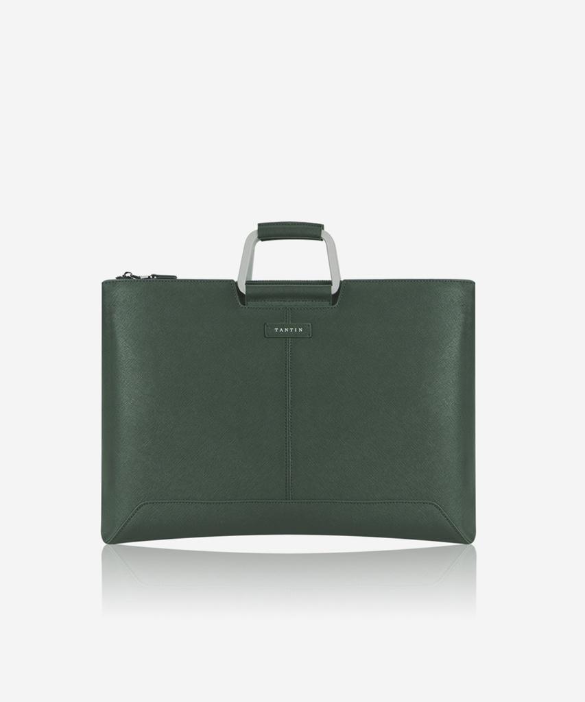 Tantin Taylor Men'S Leather Briefcase T11003 Green / Medium