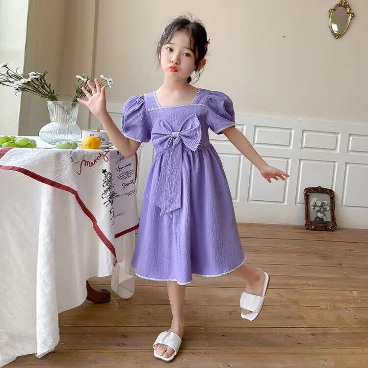 Летнее платье принцессы с рукавами-фонариками для девочек