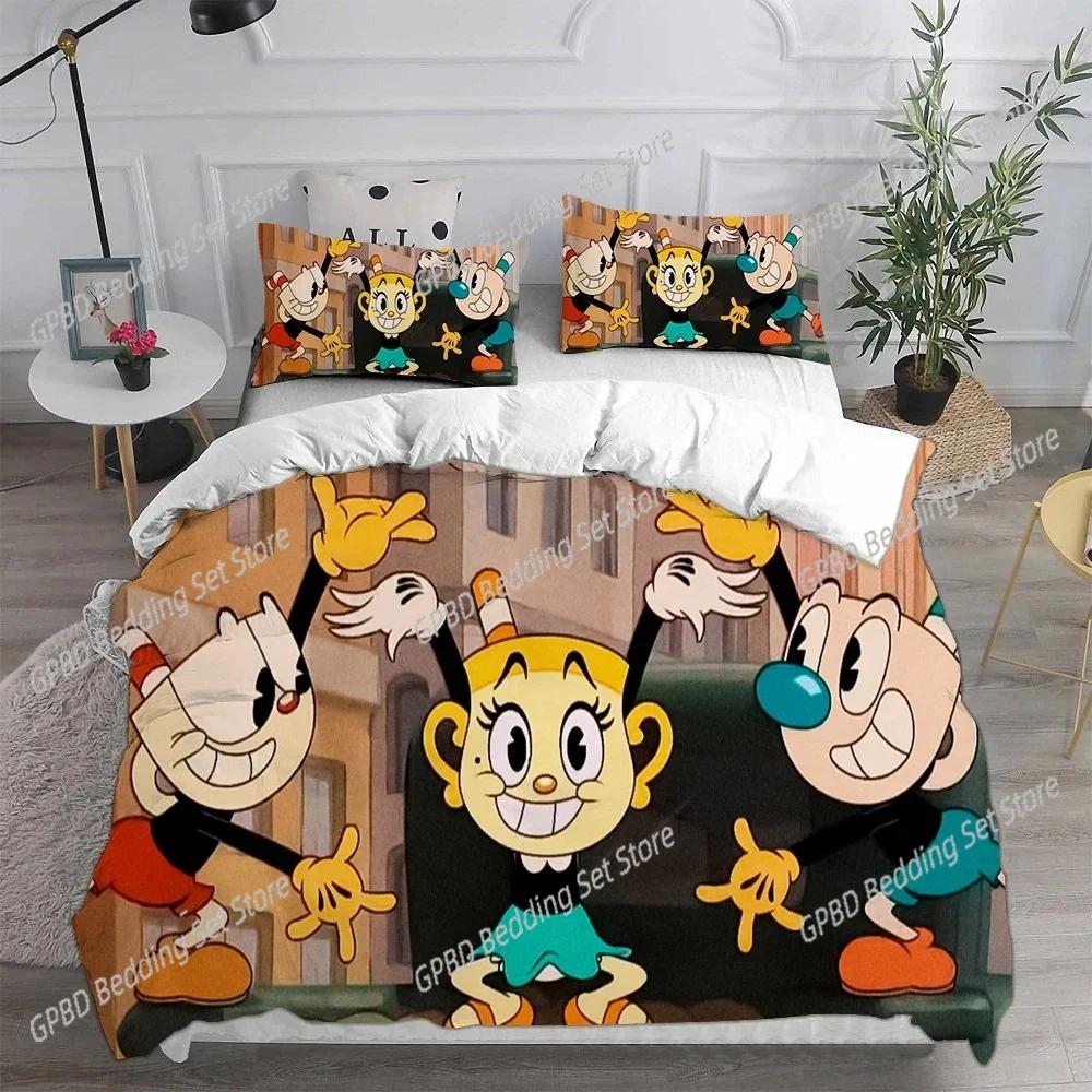 Одеяло Новое Домашнее Текстильное Мультяшное Cuphead Комплект Постельного Белья Спальня Мягкое Современное S Удобное И