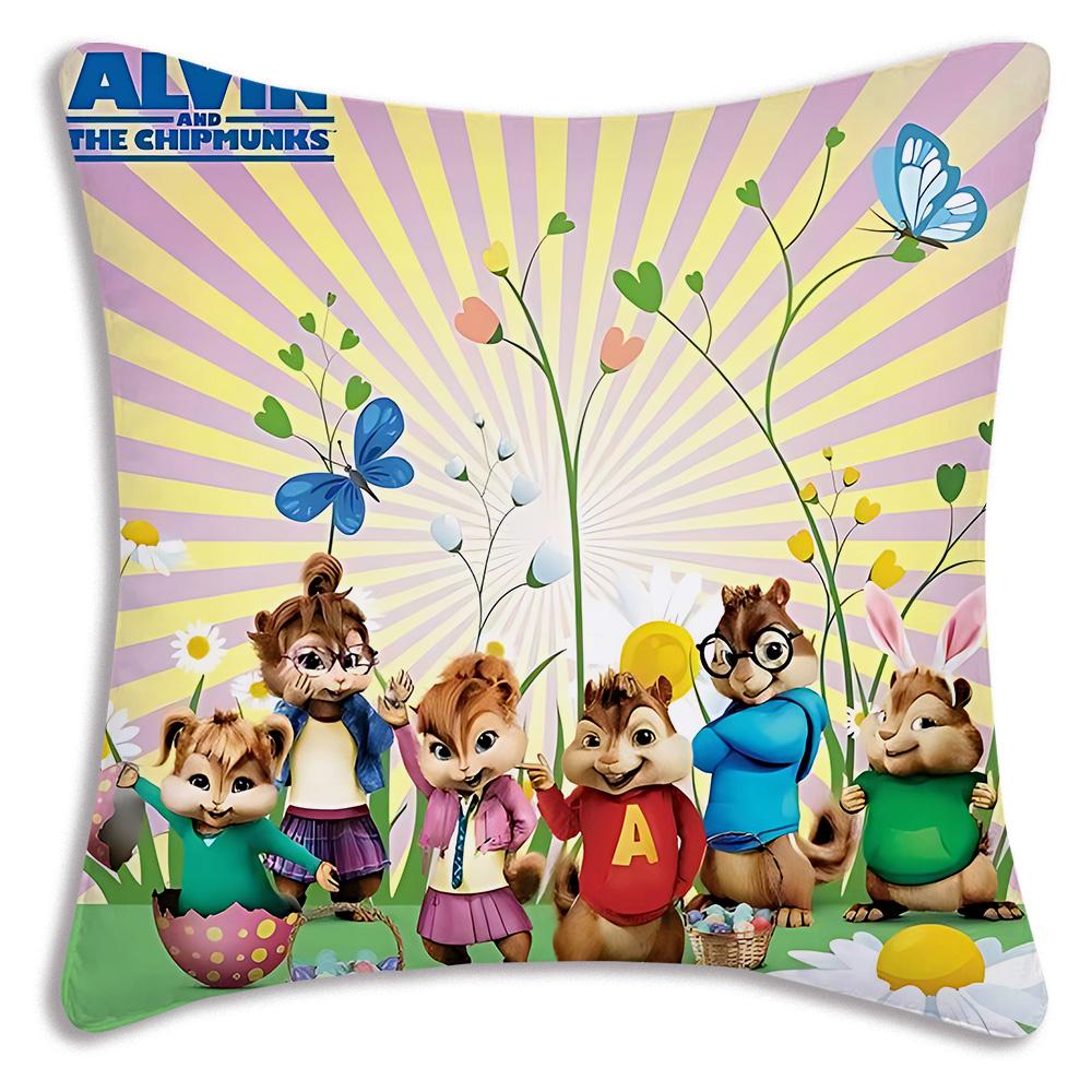 Аниме Элвин и бурундуки Наволочки Мультяшные Декоративные для Дивана Дома Двусторонняя Печать Короткий Плюш Милая Наволочка