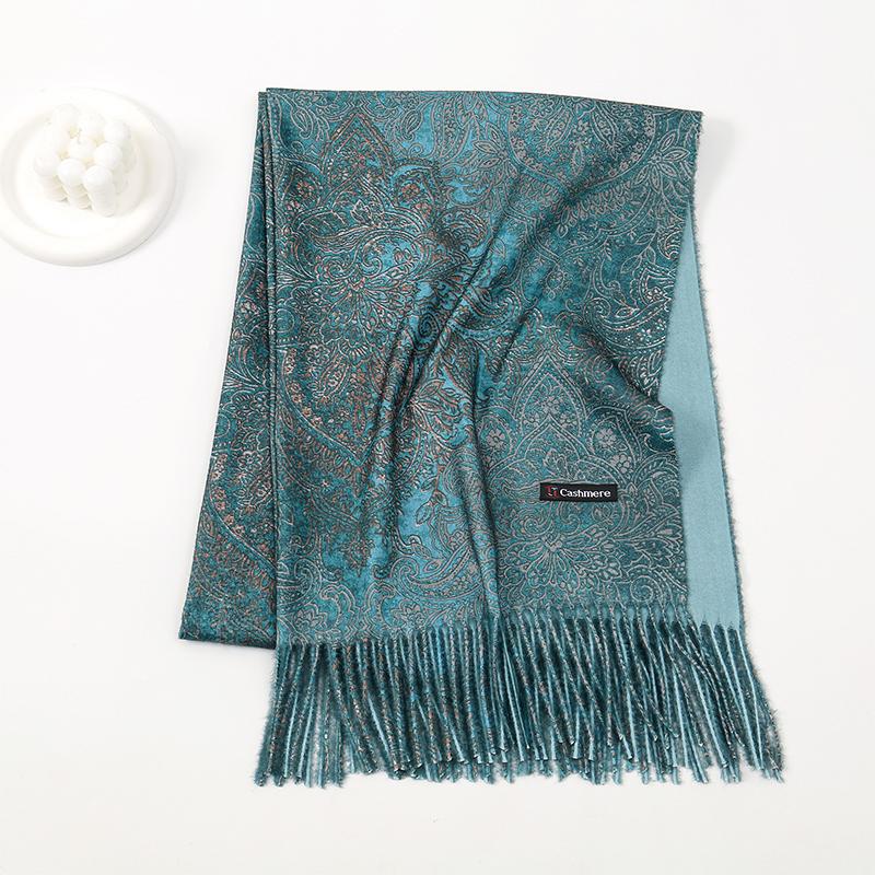 New Jane European Thorn Hair Printed Cachemire Femme Scarf Winter Edition Warm Women's Outward Shawl Luxury Fashion Hijabs