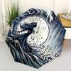 1pc Ocean Waves Auto Open/Close Umbrella, Portable Folding Umbrella for Travel, Themed Events,