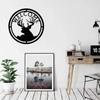 New Deer Buck Head, Deer Family Elk Head Welcome Sign - 12.5" Round Metal Wall Art for Rustic Home Décor and Outdoor Spaces