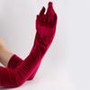 Элегантные длинные бархатные перчатки 53 см Вечерние перчатки Ретро Женские пушистые перчатки Товары для вечеринок