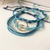 3Pcs Women Summer Beach Sea Wave Strand Bracelet Adjustable Bangle Jewelry Gift