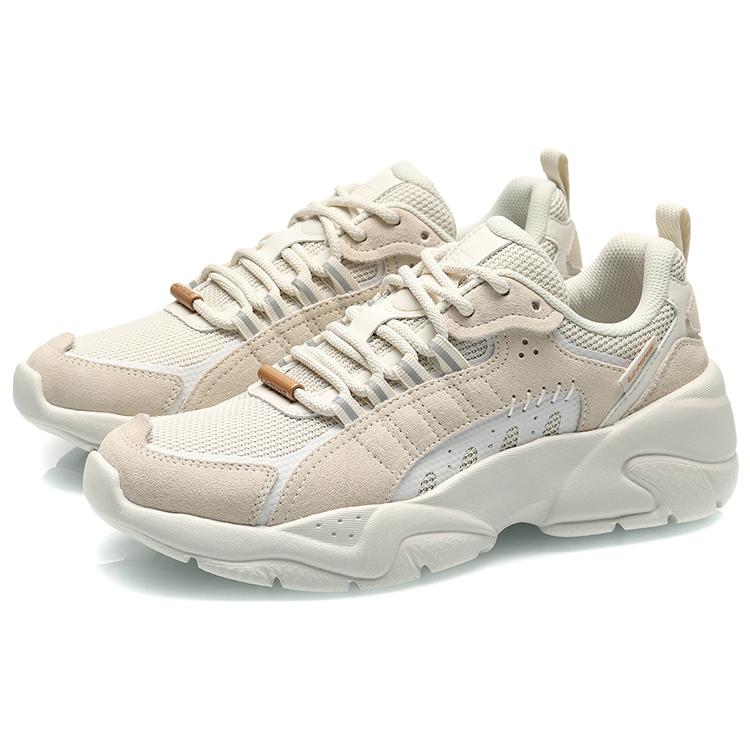 Li Ning Moonchaser Амортизирующие Скользкие Устойчивые к истиранию Дышащие Низкие Спортивные Повседневные Кроссовки Женские Белые AGLQ248-1