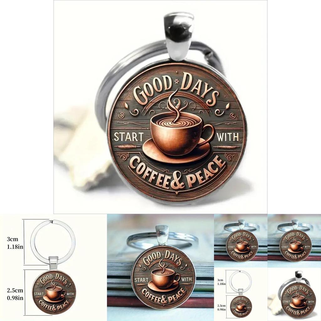 Vintage Coffee Cup Keychain With Zinc Alloy Material For Gift Giving And Souvenir Collectors