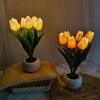 LED Tulip Small Night Lamp Bedside Table Lamp Ins Bedroom Decoration Atmosphere Lamp Gift for Child Girl Friend