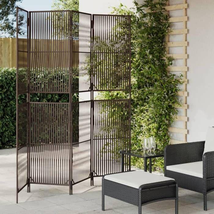 VidaXL Room Divider 4 Panels, Room Separator, Privacy Screen, Living Room Bedroom Screen, Modern, Brown 365393