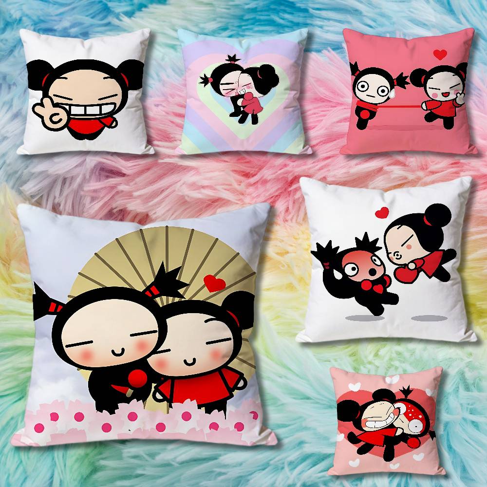 PPucca Love GGaru Cute Various Sizes Square Pillow Case For Car Home Bedchamber Decor Custom Valentine gift