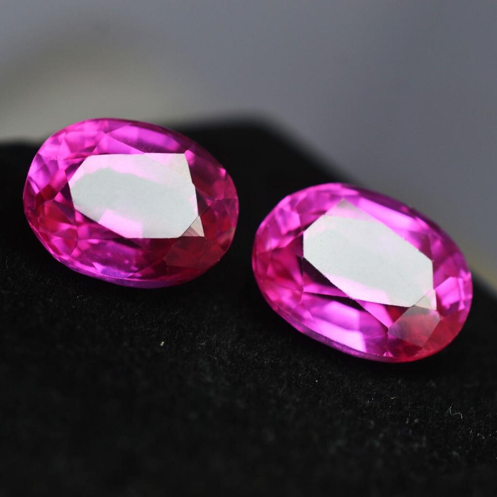 Natural Pink Sapphire Loose Gemstone 16 To 18 ct Pair 2 pcs Oval Cut September Birthday Birthstone
