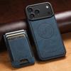 Magnet Wireless Charging Card Holder Phone Case For iPhone 18 Pro Max 17 Pro 16 Plus 15 14 13 12 Luxury Cowhide Leather Cover