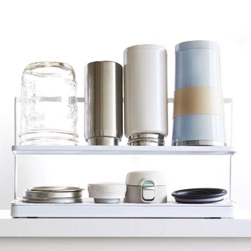 Removable Bottle Drying Rack with Drain Tray Mug Organizer Coffee Cup Drain Holder Countertop