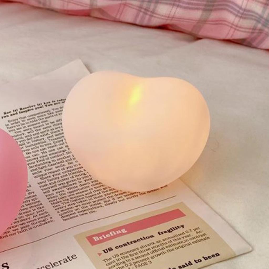 Милый ночник в форме сердца, белый, мультяшный, компактный, мягкий, с батарейным питанием, ночник для детей, подарки, спальня