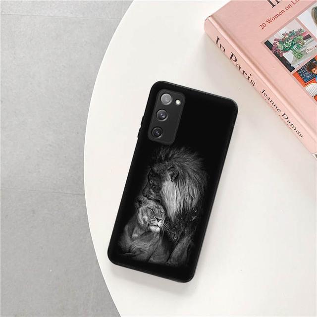 Черный силиконовый чехол для телефона с рисунком супер льва для Samsung Note 20 Ultra 10 9 8 Galaxy S20 Fe S21 S22 5g S10 Plus, матовый мягкий чехол